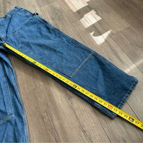 Carhartt Jeans Mens 42x34 Blue Denim Carpenter Double Knee Work Loose Orig. Fit - Picture 7 of 9